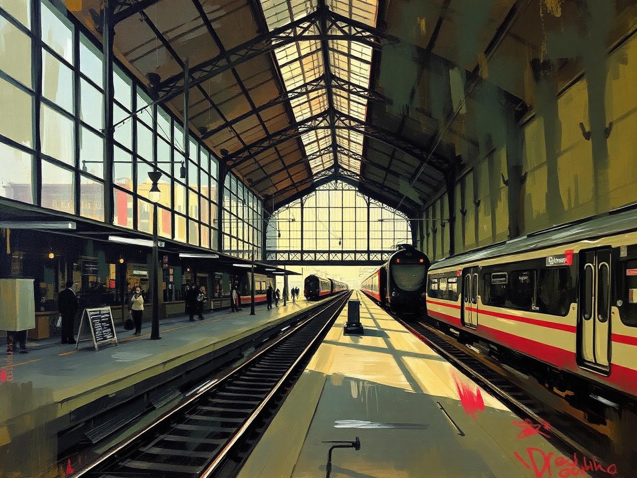 Hauptbahnhof Graz, expressionistisches Gemälde
